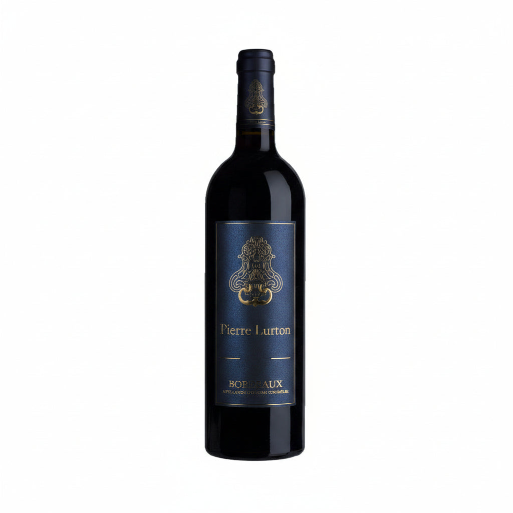 Pierre Lurton Rouge wine bottle from Pierre, featuring a deep red label and elegant glass bottle design.