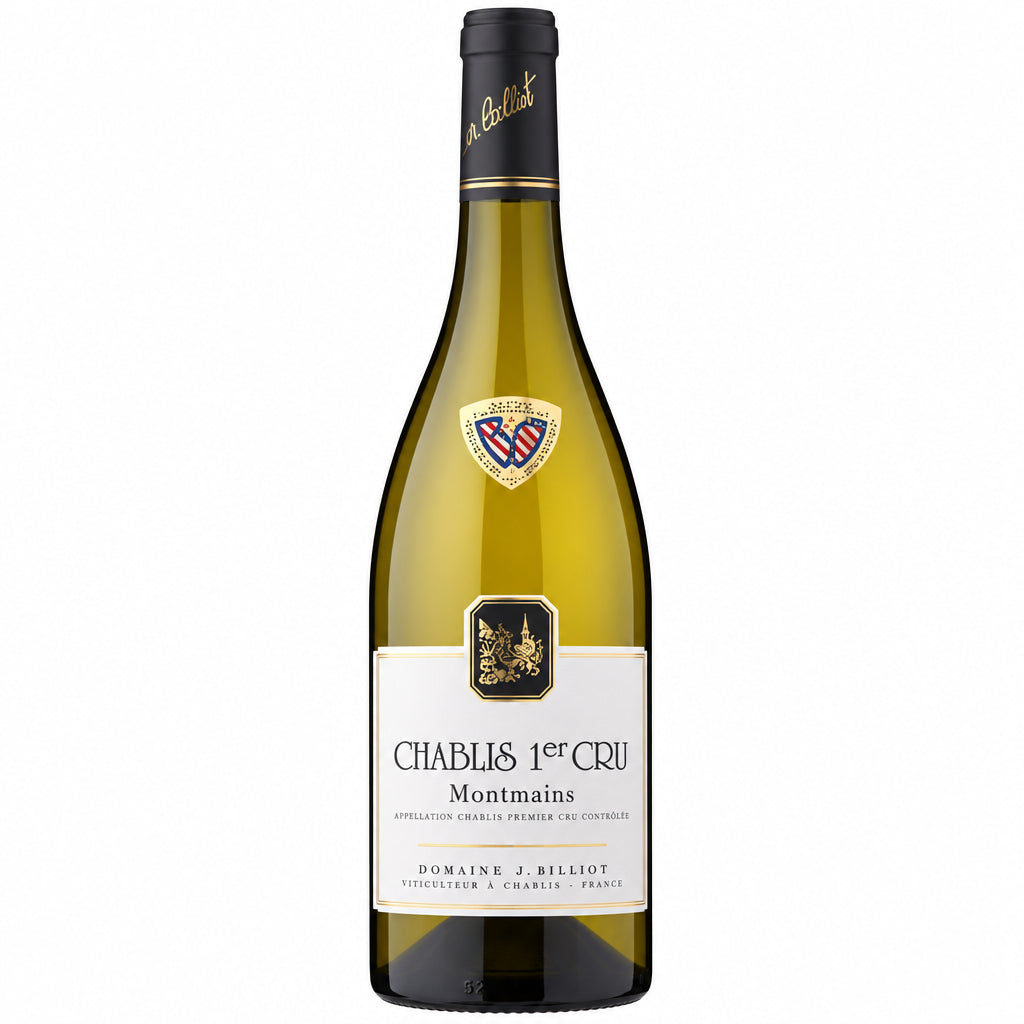 Domaine Jean Collet & Fils Chablis 1er Cru Montmains wine bottle with label visible on a white background.