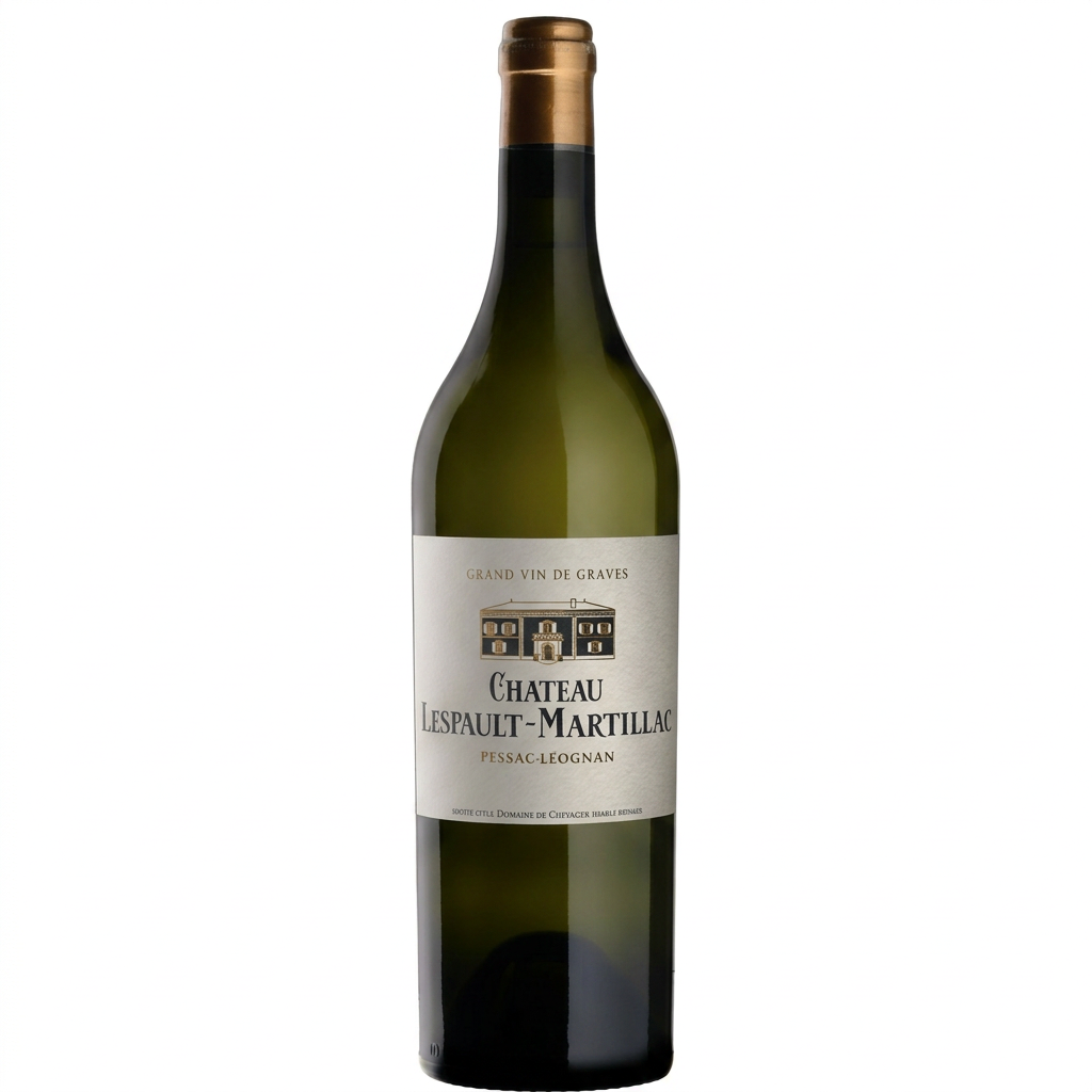 Chateau Lespault-Martillac Blanc white wine bottle with label, showcasing the Château branding and elegant design.