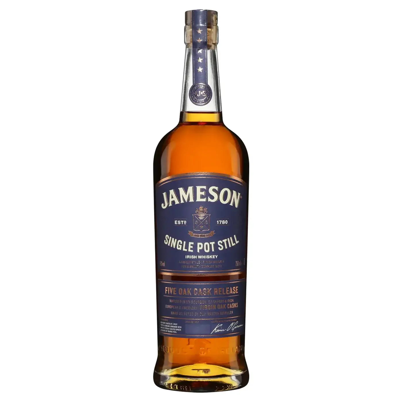 Jameson Single Pot Still Five Oak Cask Release 750Ml Bottle Image