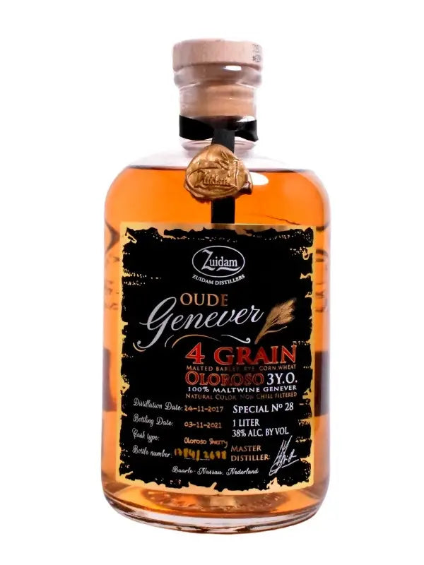 Zuidam Four Grain Genever Oloroso Cask 1L Bottle Image