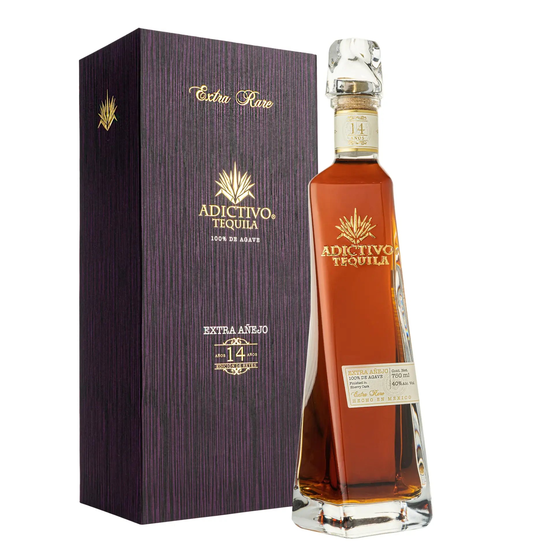 Buy Adictivo Extra Añejo Extra Rare Tequila 14 years with box, luxury agave spirit