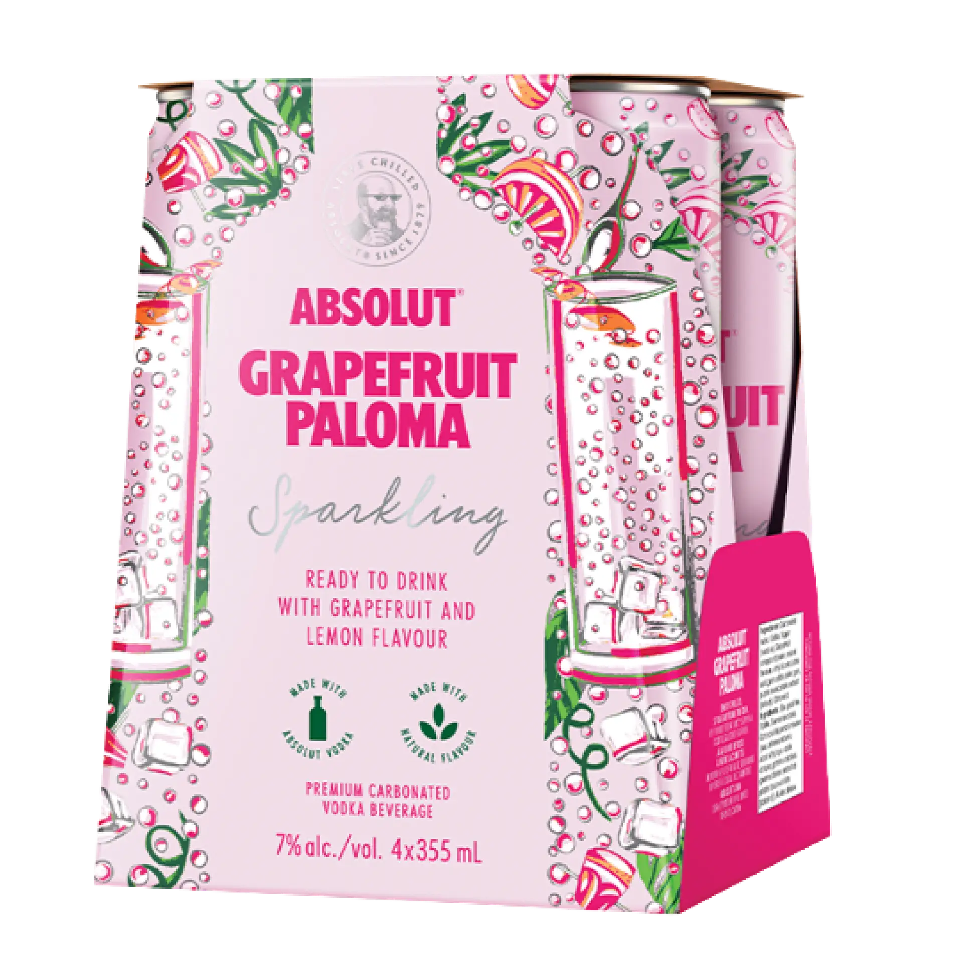 buy Absolut Grapefruit Paloma 4-pack sparkling vodka cocktail cans