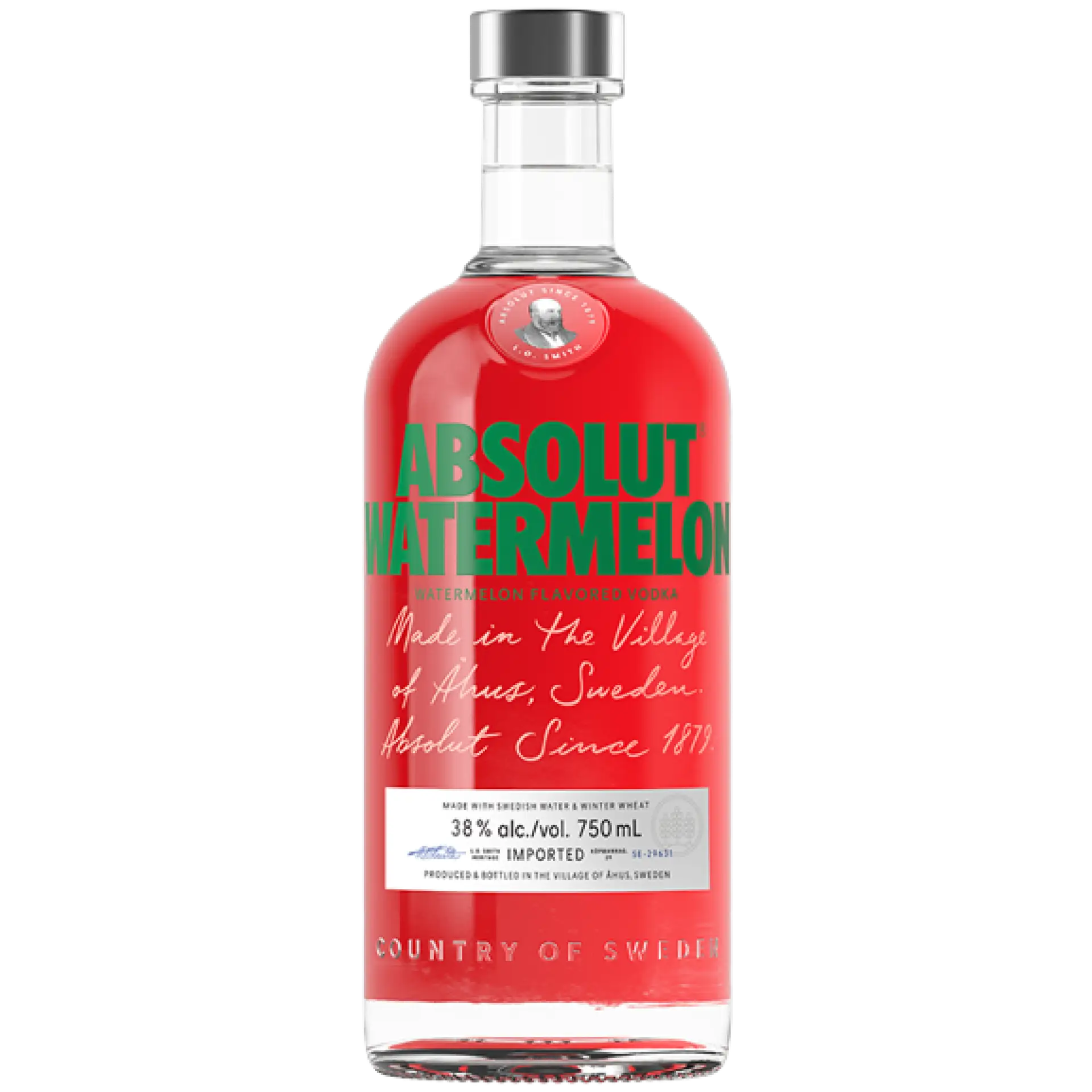 Buy Absolut Watermelon 750mL, watermelon flavored vodka bottle with red label