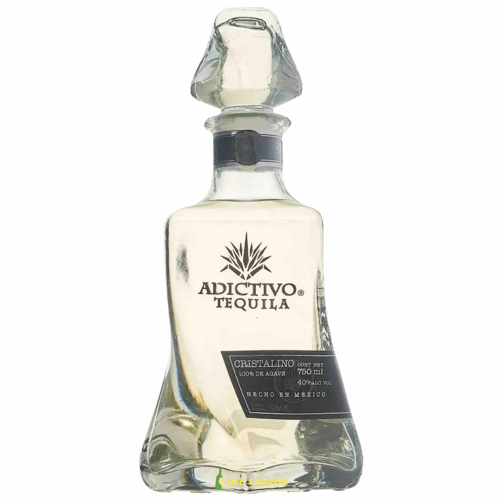 Buy Adictivo Reposado Cristalino 750mL tequila, clear bottle with agave logo