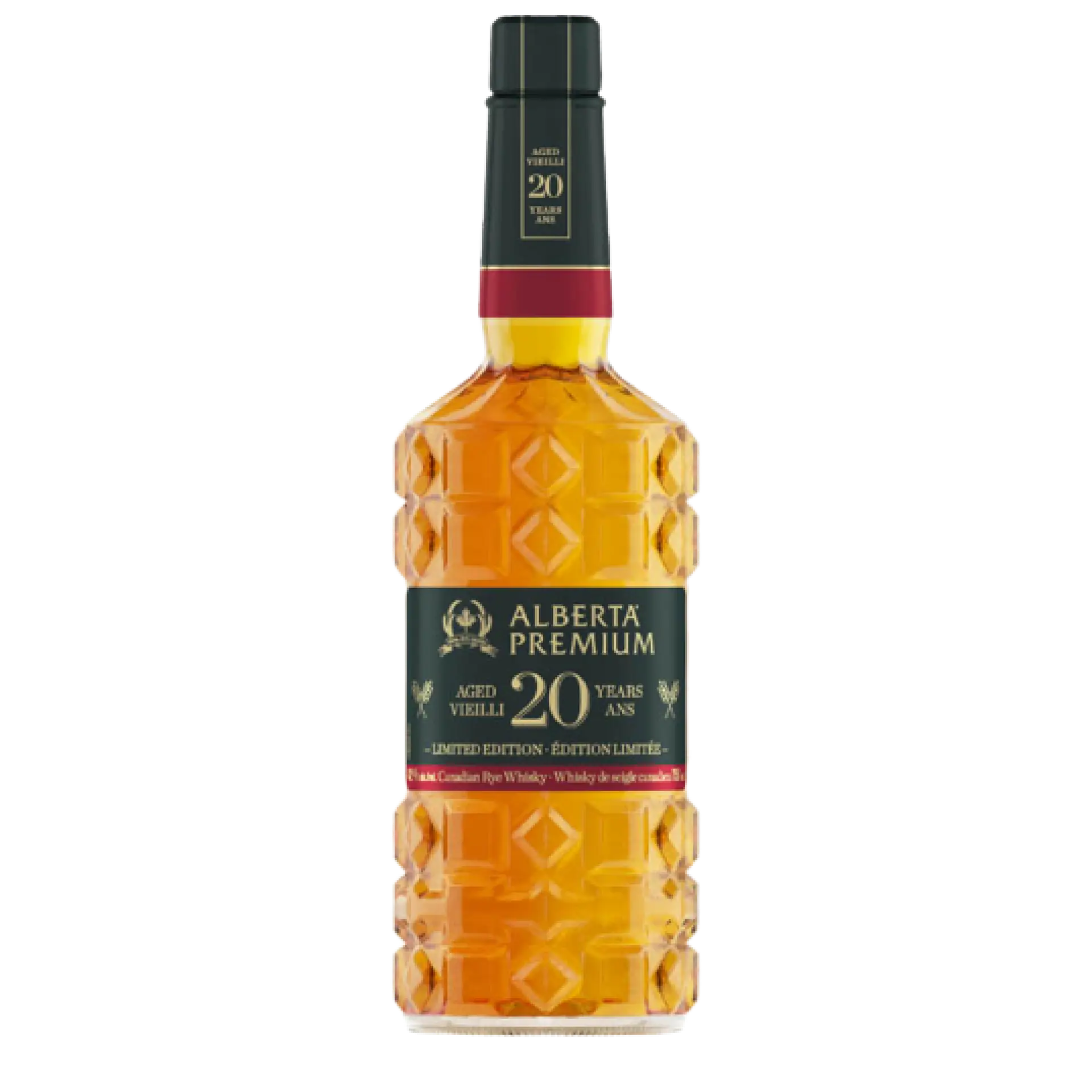 Buy Alberta Premium 20 Year Old Canadian whisky, limited edition bottle with embossed design