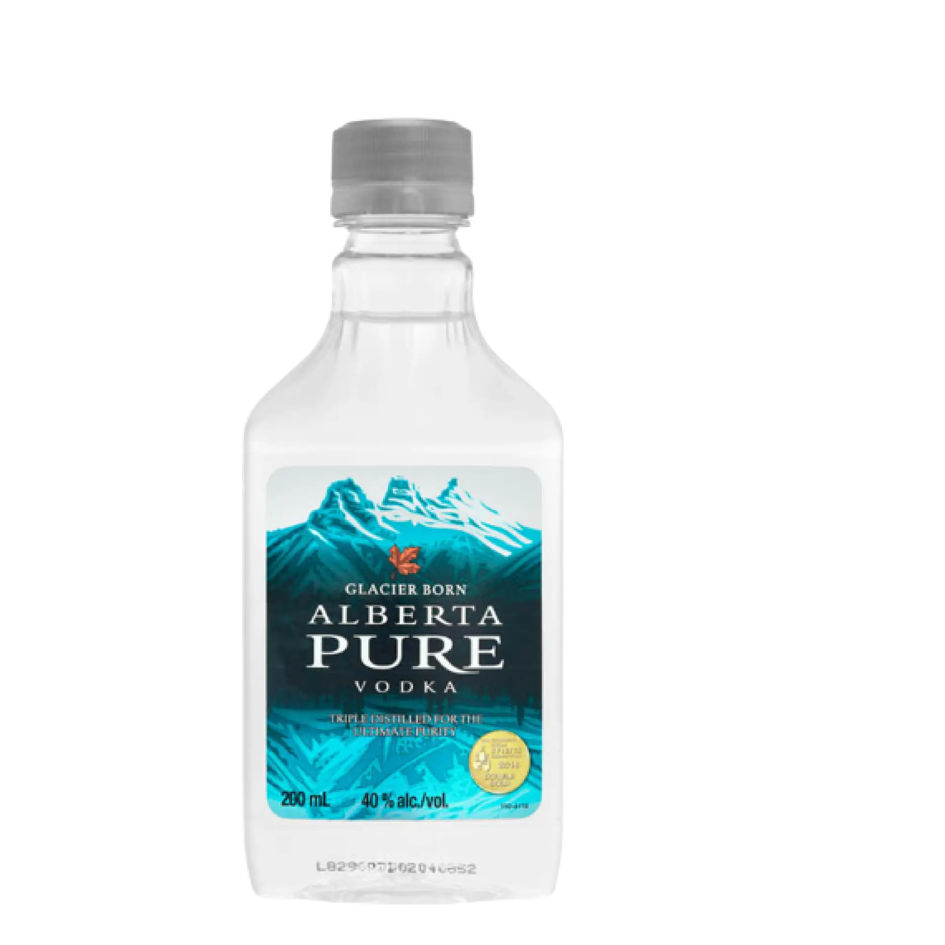 Buy Alberta Pure Vodka 200mL, clear bottle with mountain label and screw cap
