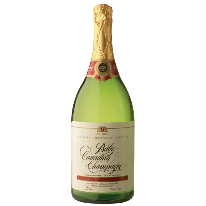 Buy Andres Baby Canadian Champagne 1.5L sparkling wine, gold foil wrapped bottle