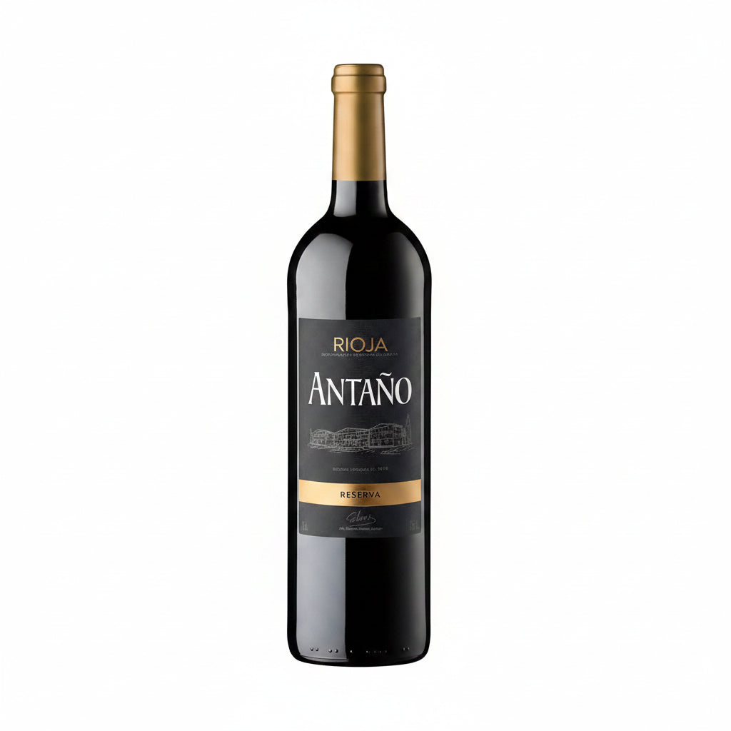 Bottle of Antano Reserva 750mL wine showing the label and dark glass bottle on a neutral background.