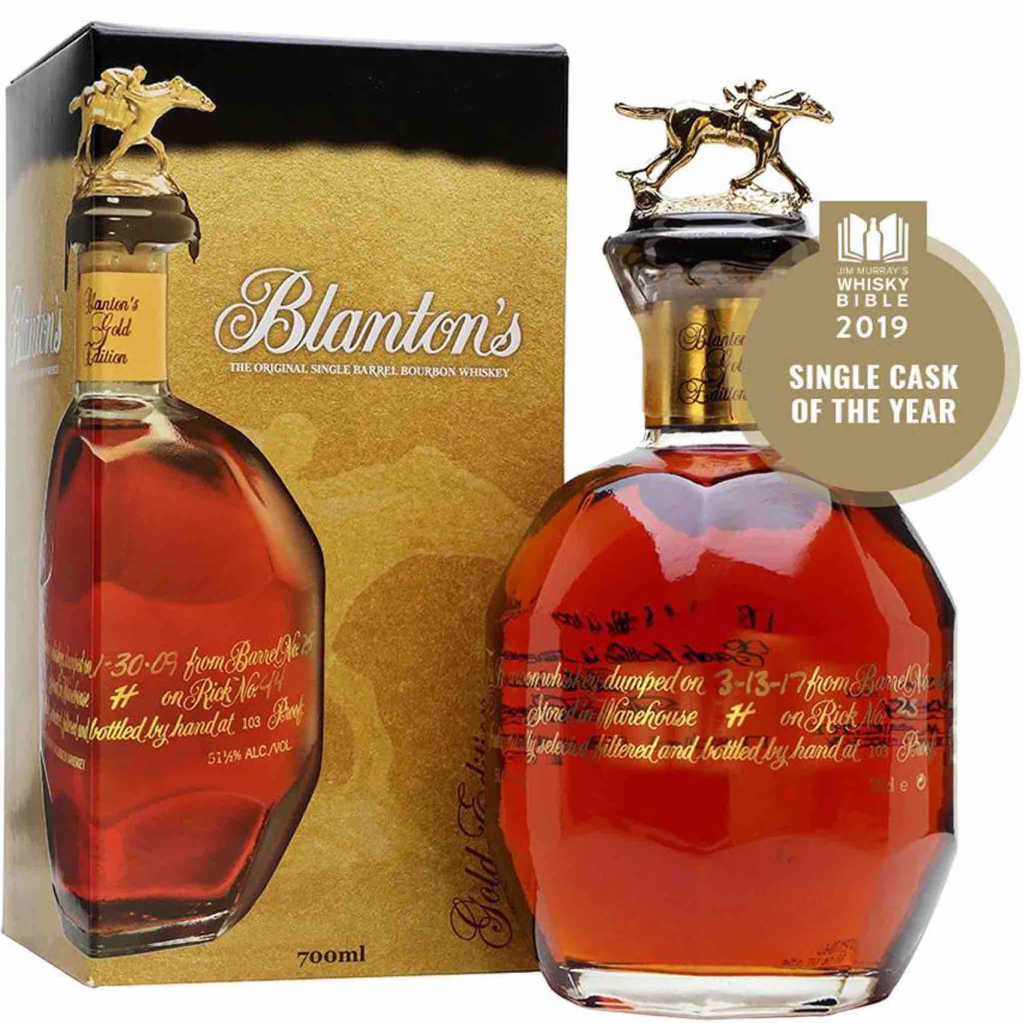 Buy Blanton's Gold Edition bourbon whiskey bottle with box, 700ml, award-winning single cask.