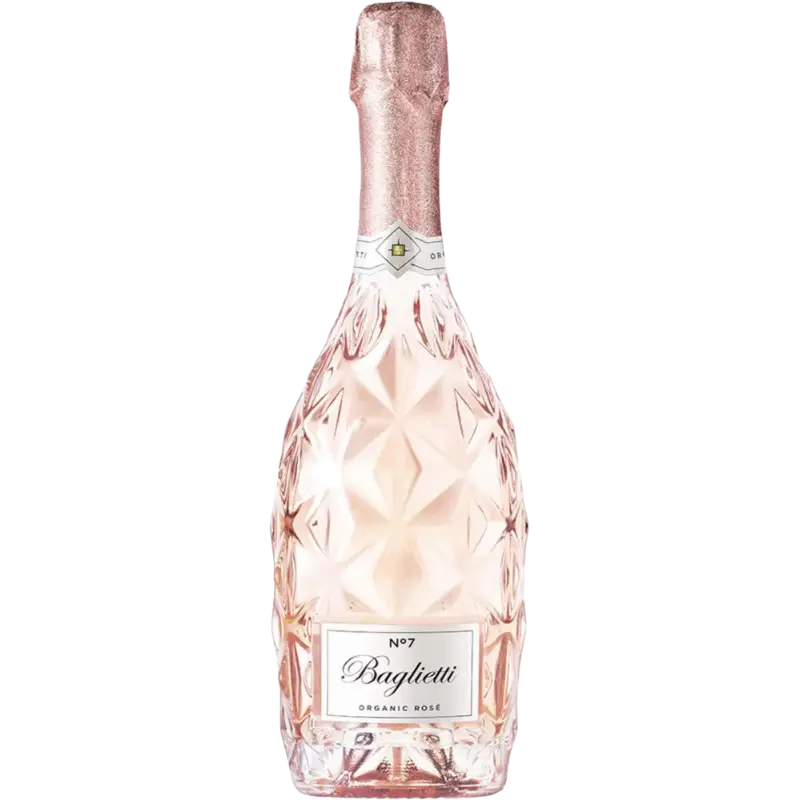buy Baglietti Rosé Extra Dry Organic 750mL sparkling wine in diamond-textured bottle