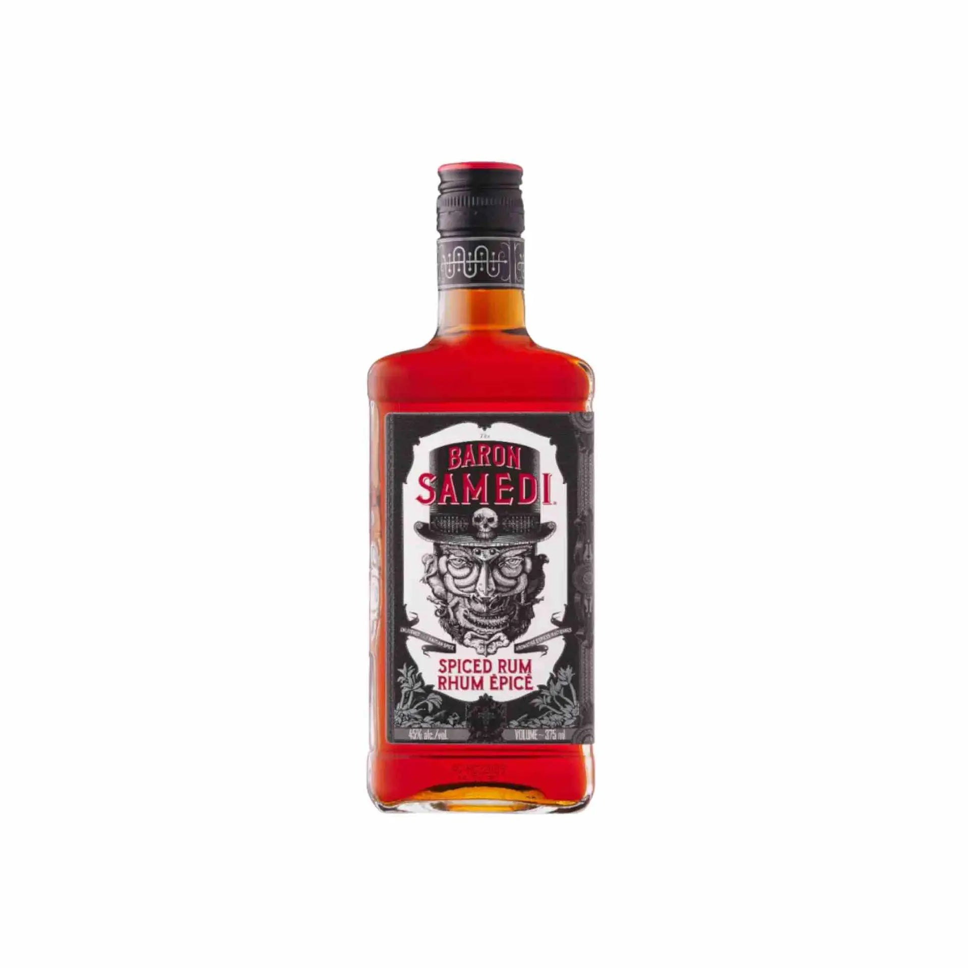 Buy Baron Samedi Spiced Rum 375mL, dark spirit in decorative bottle with illustrated label.