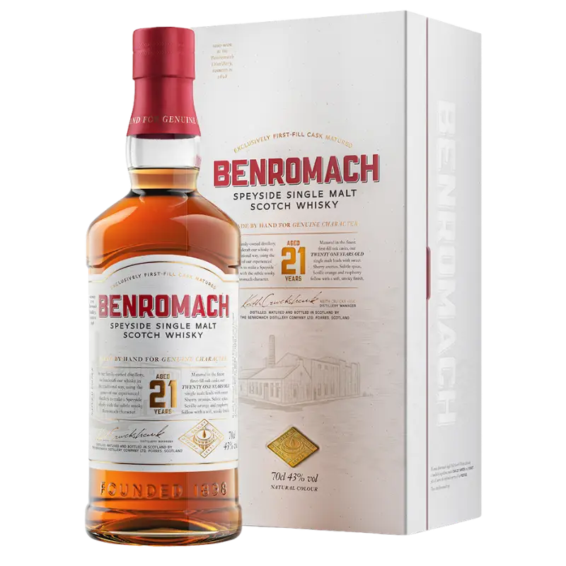 Benromach 21 Years Old Single Malt Scotch Whisky 700Ml Bottle Image