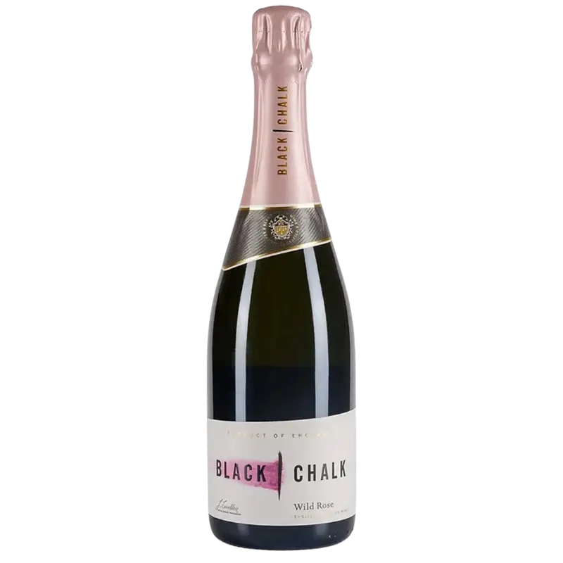 Buy Black Chalk Wild Rose 750mL sparkling wine bottle, elegant pink foil top.