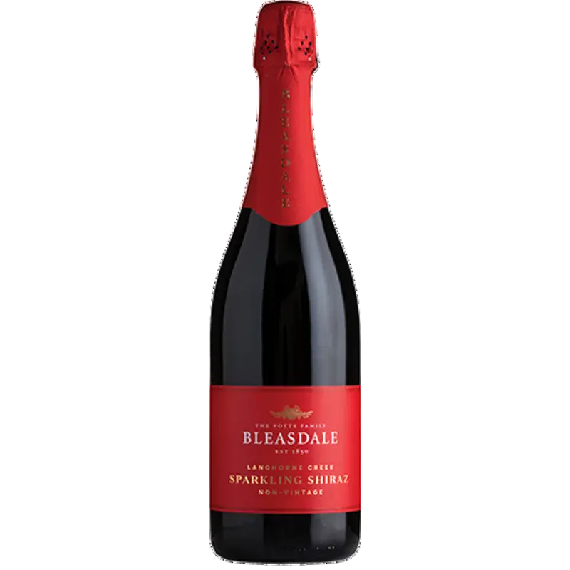 Buy Bleasdale Sparkling Shiraz 750mL, red wine bottle with red foil and label