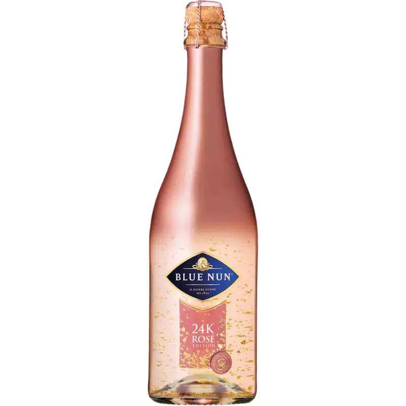 buy Blue Nun 24K Rose Edition Sparkling 750mL, pink sparkling wine bottle with gold flakes