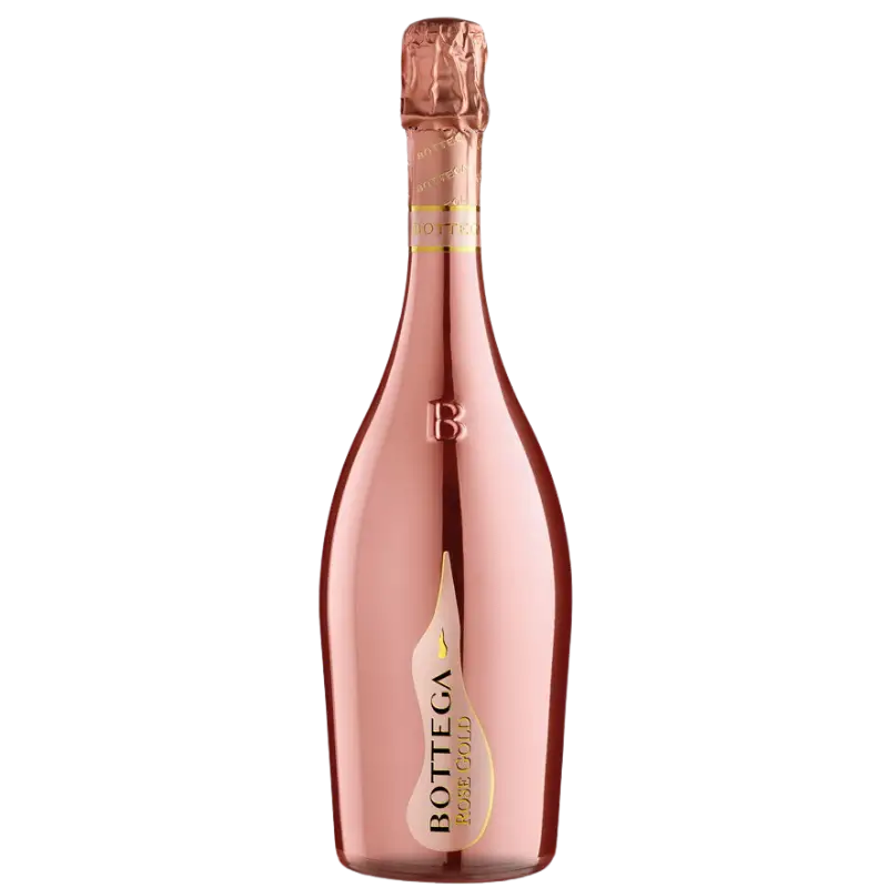 buy Bottega Rose Gold 750mL sparkling wine in a metallic pink bottle