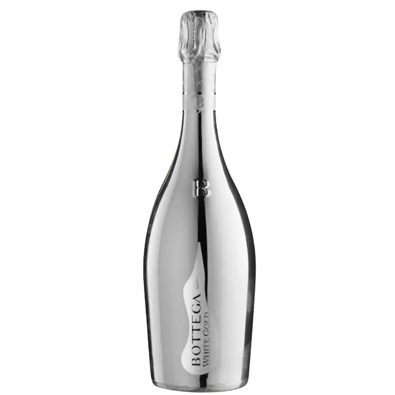 buy Bottega White Gold 750mL sparkling wine in metallic silver bottle