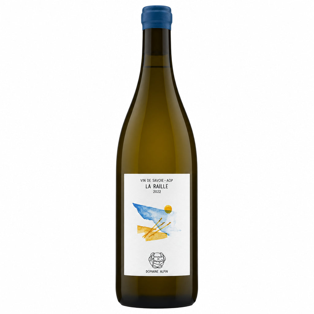 Bottle of Domaine Du Gringet La Paille 2022 white wine from Savoie, with a clear glass bottle and elegant label.