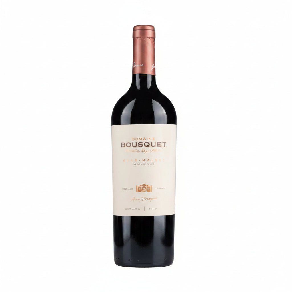 Bousquet Grande Reserve Malbec 750mL wine bottle with dark glass and label showcasing the Bousquet brand and wine details.