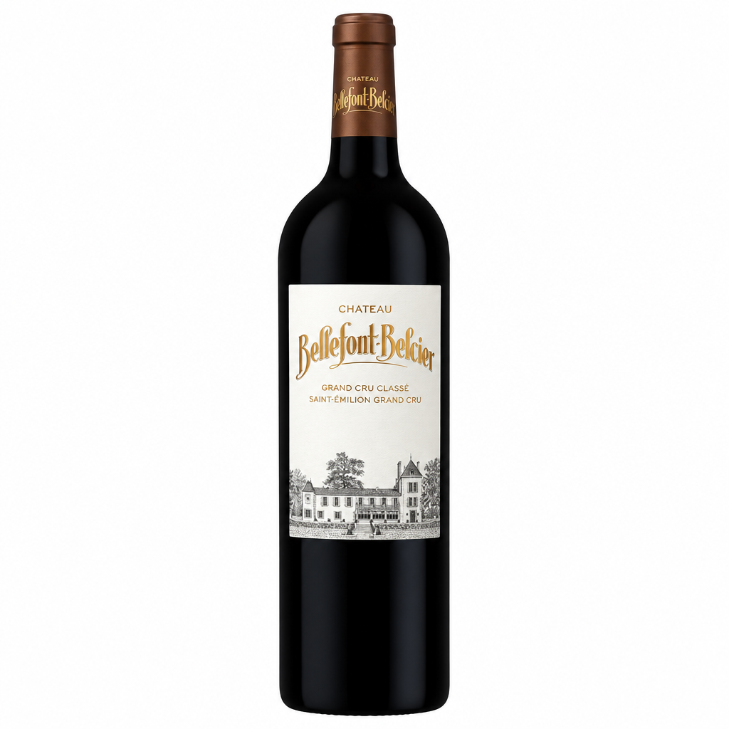 Chateau Bellefont Belcier wine bottle from Chateau, featuring a dark glass bottle with a detailed label and elegant foil capsule