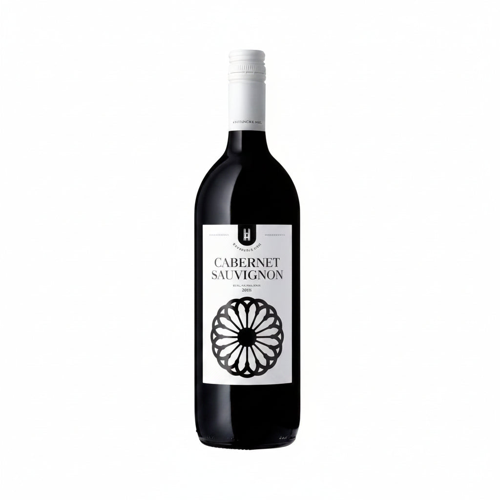 Bottle of Cabernet Sauvignon wine from Kutjevo, 750mL, showing the label and dark glass bottle.