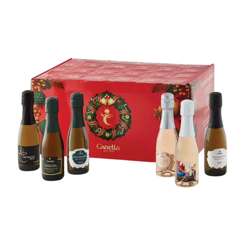 Buy Canella Prosecco Advent Calendar with 24 mini bottles, festive holiday gift set