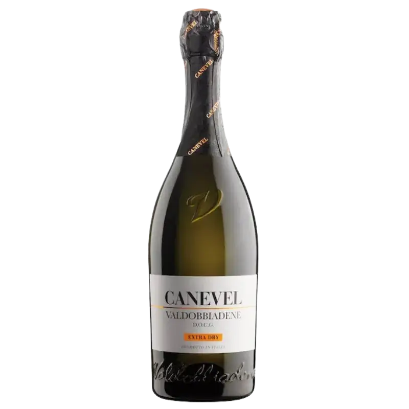 Buy Canevel Valdobbiadene Extra Dry DOCG 750mL sparkling wine, Italian prosecco bottle
