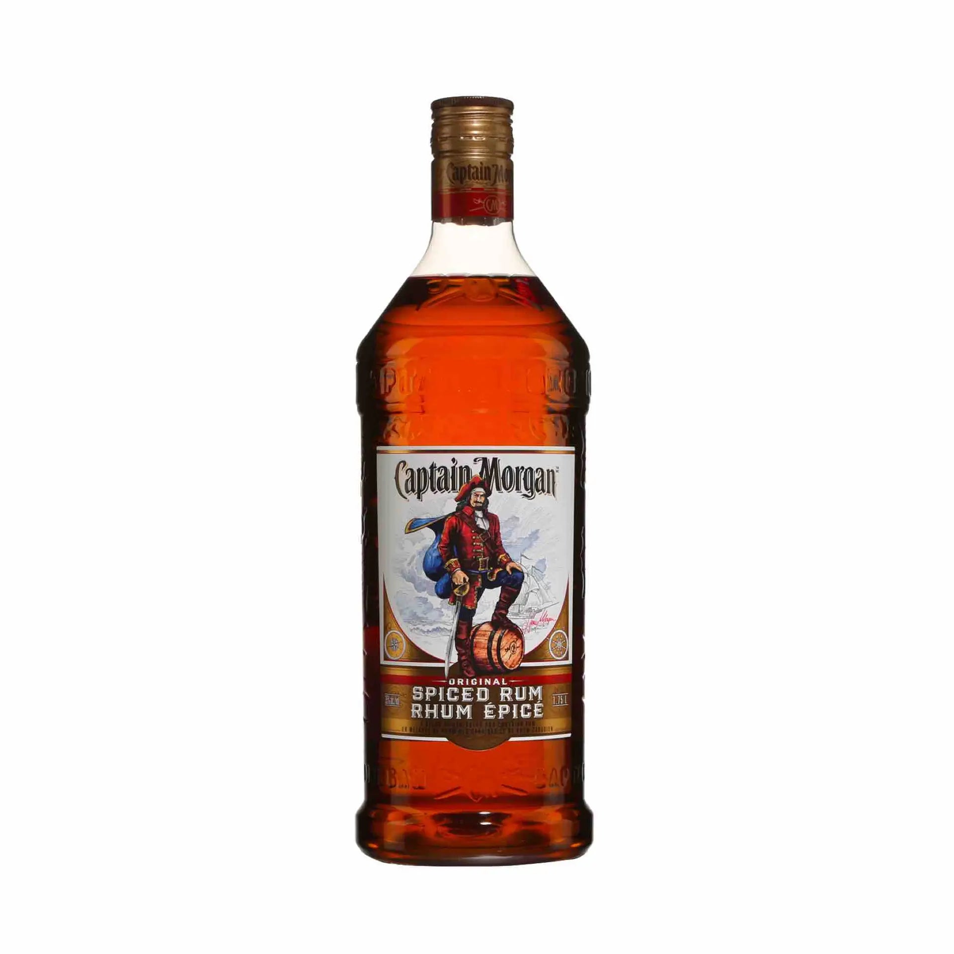 Buy Captain Morgan Spiced Rum 1.75L, spiced rum bottle with classic label