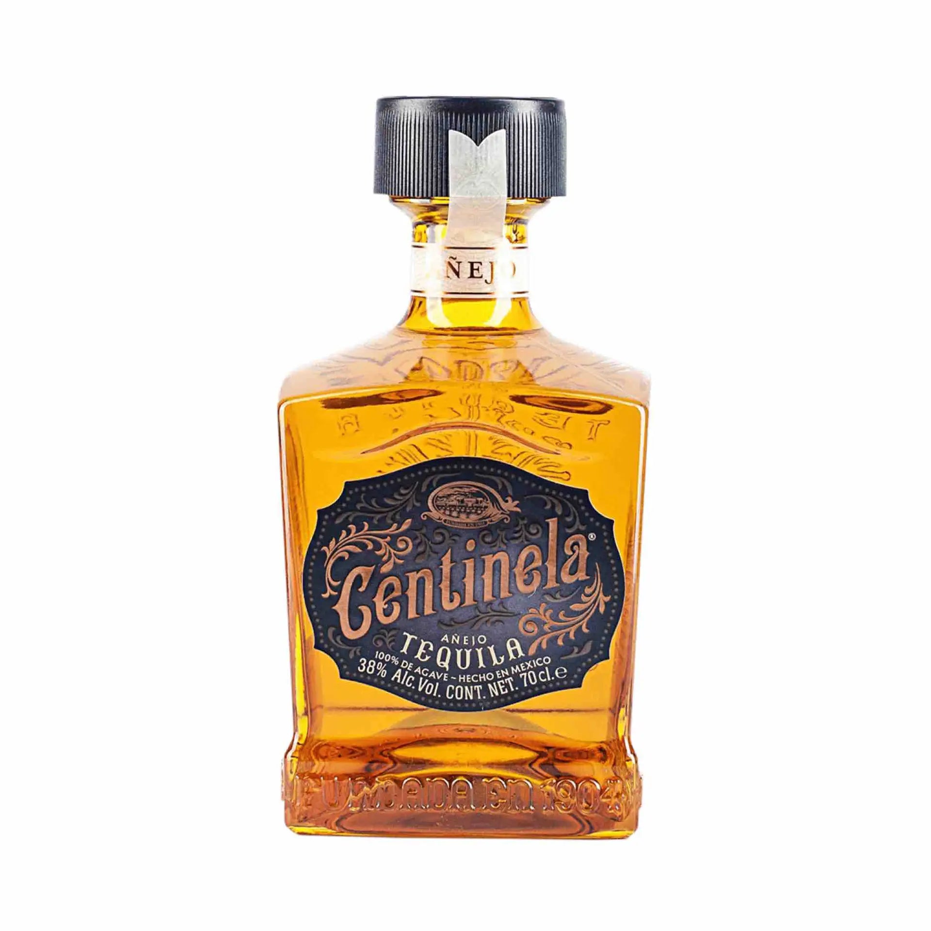 Buy Centinela Añejo Tequila 750mL, premium Mexican agave spirit bottle.
