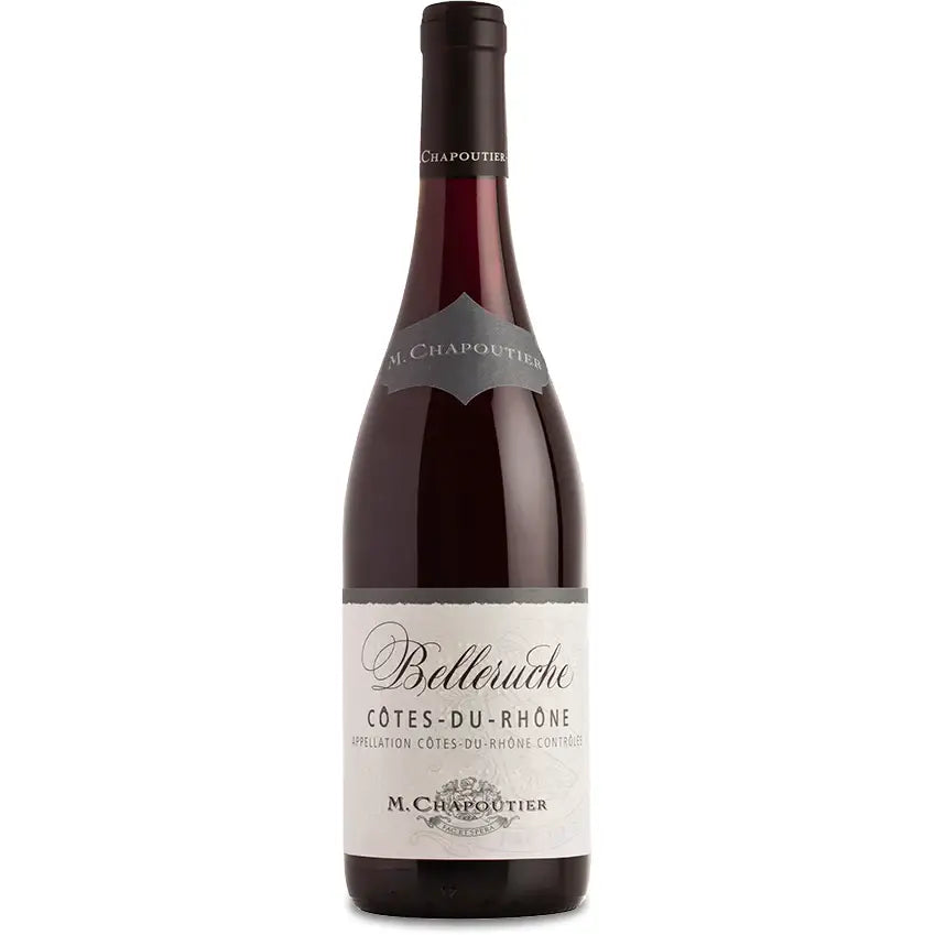 Buy Chapoutier Côtes-du-Rhône Rouge red wine bottle with clear label on white background