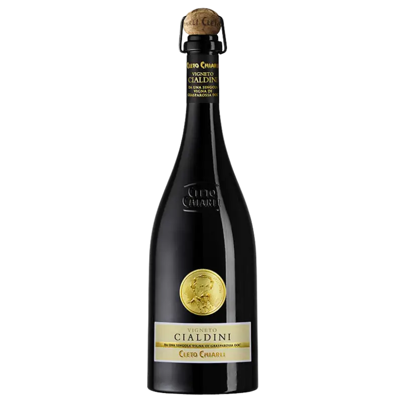 Buy Chiarli V Cialdini Lambrusco Grasparossa 750mL red wine with gold label