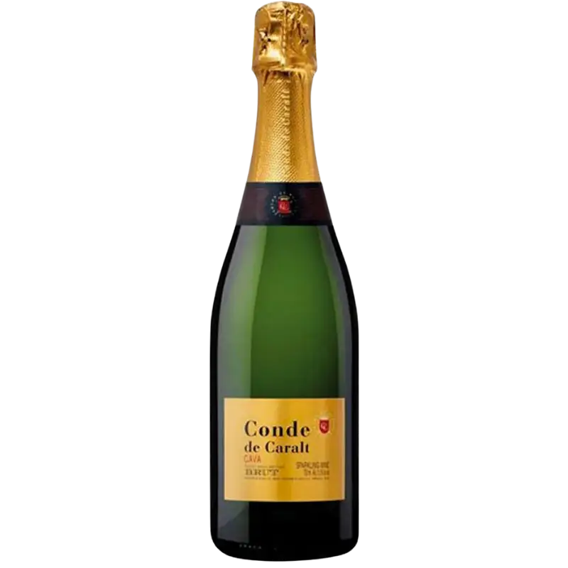 buy Conde de Caralt Brut 750mL sparkling wine bottle with gold foil