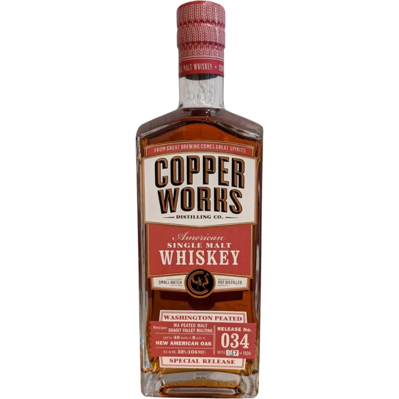 Copperworks Single Malt Wa Peated Single Cask 750Ml Bottle Image