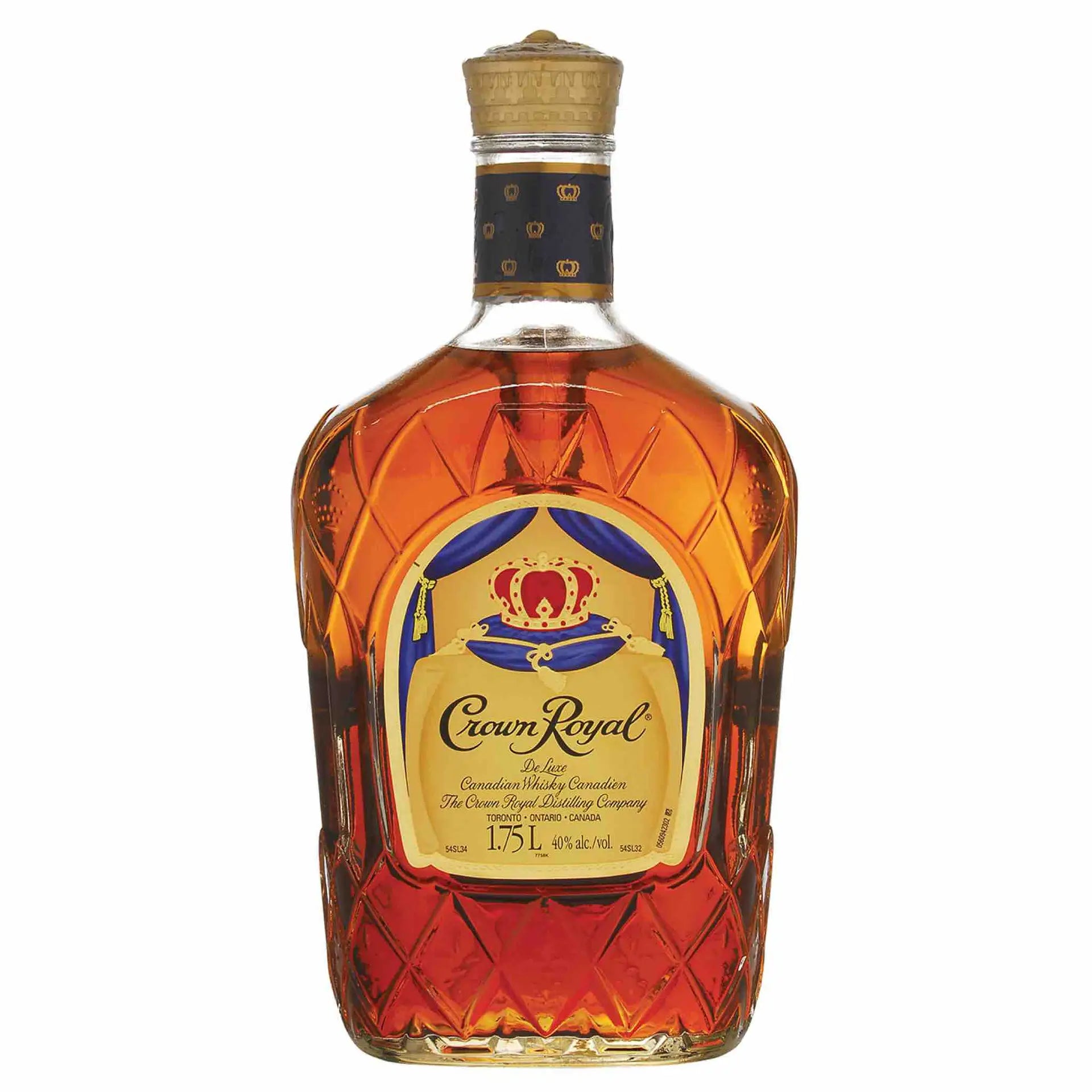Buy Crown Royal 1.75L Canadian whisky, distinctive bottle with gold and blue label