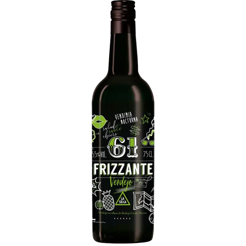 Buy Cuatro Rayas 61 Frizzante Verdejo 750mL sparkling white wine bottle