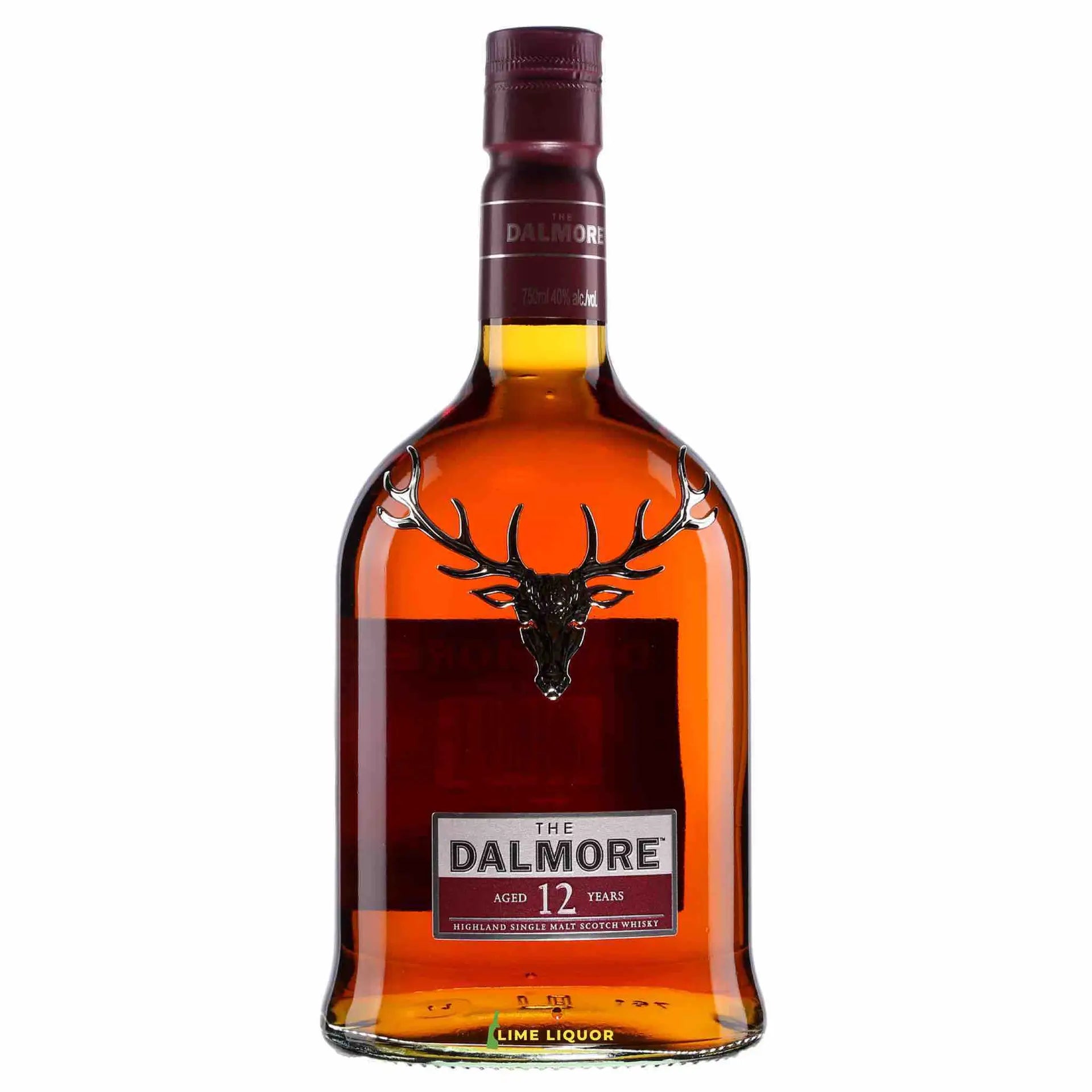 Buy Dalmore 12 Year Old Highland Single Malt Scotch Whisky 750mL bottle, stag logo label