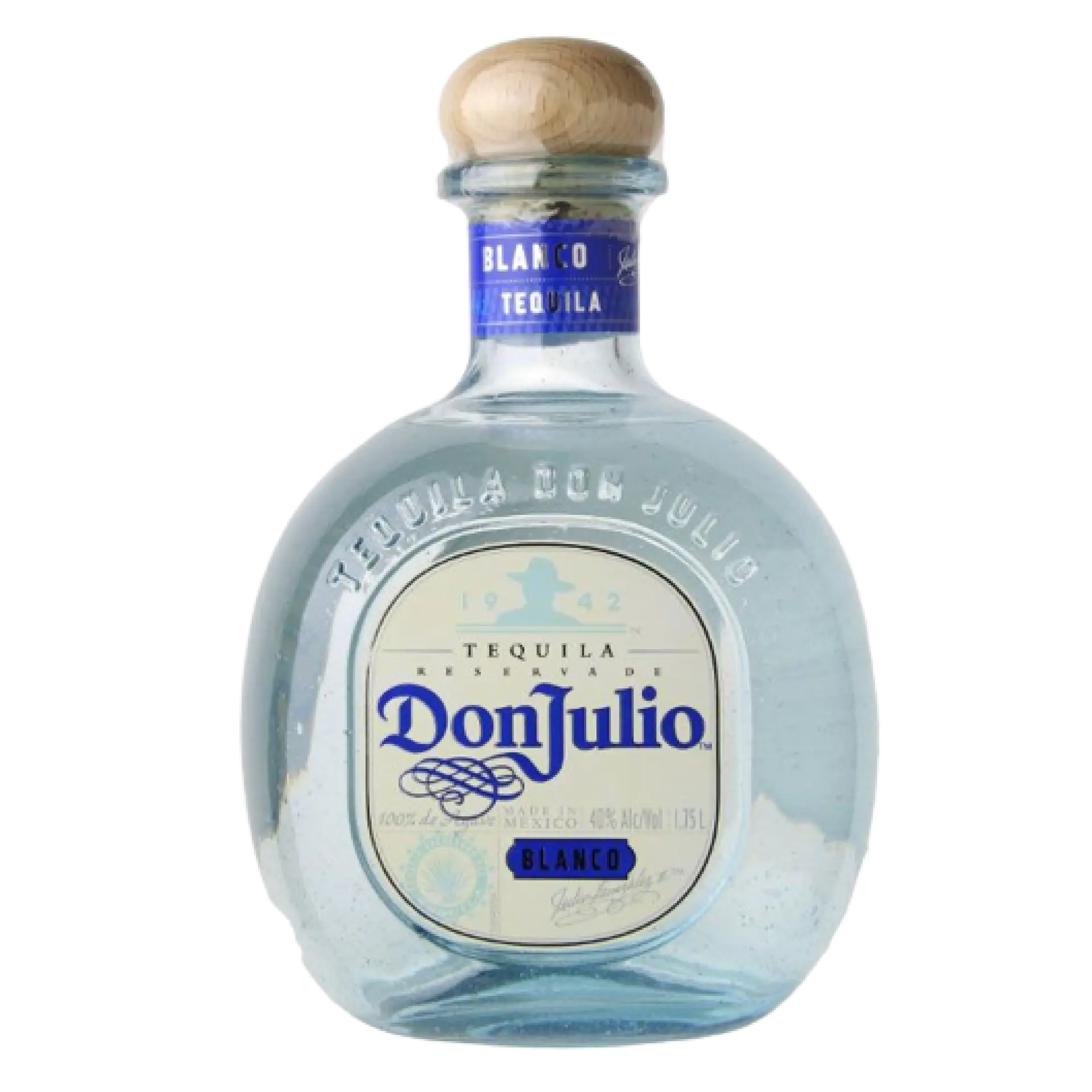 Buy Don Julio Blanco Tequila 1.75L, clear glass bottle with wooden cap