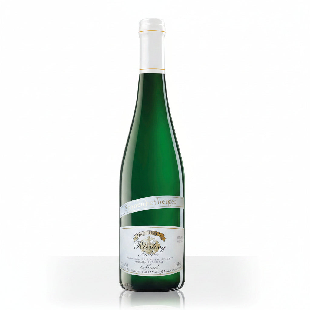 Bottle of Dr. Zenzen Sonnenhofberger Riesling Auslese 750mL with a detailed label and elegant wine bottle design.