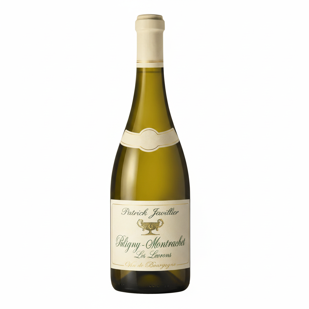 Patrick Javillier Puligny-Mont Levrons white wine bottle with label, showcasing the elegant wine and branding.