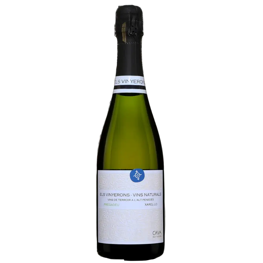 Buy Els Vinyerons Pregadéu Cava 750mL, sparkling Spanish wine bottle with foil top