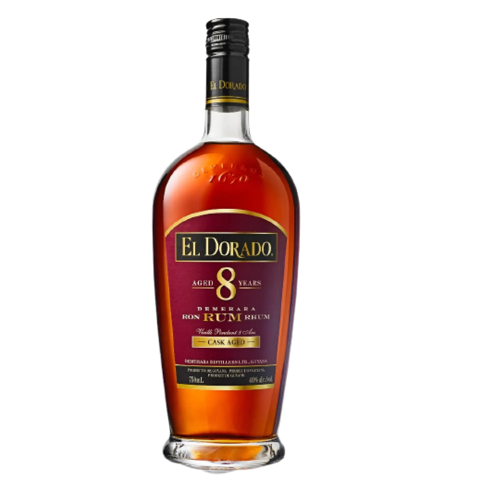 buy El Dorado 8 Year Rum 750mL bottle, premium aged dark rum