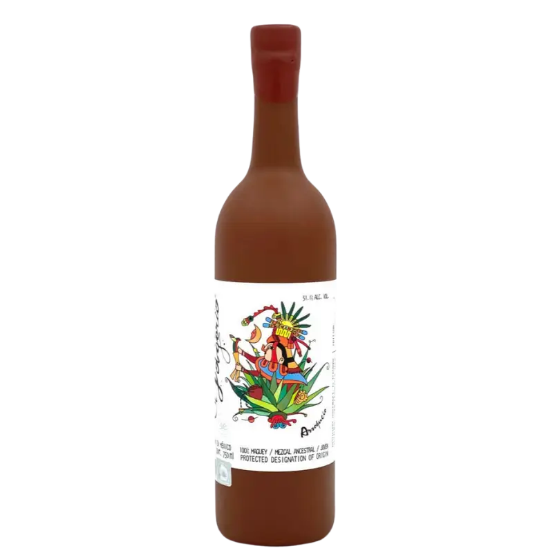 Buy El Jolgorio Arroqueno Ancestral 750mL, brown bottle with colorful label art.