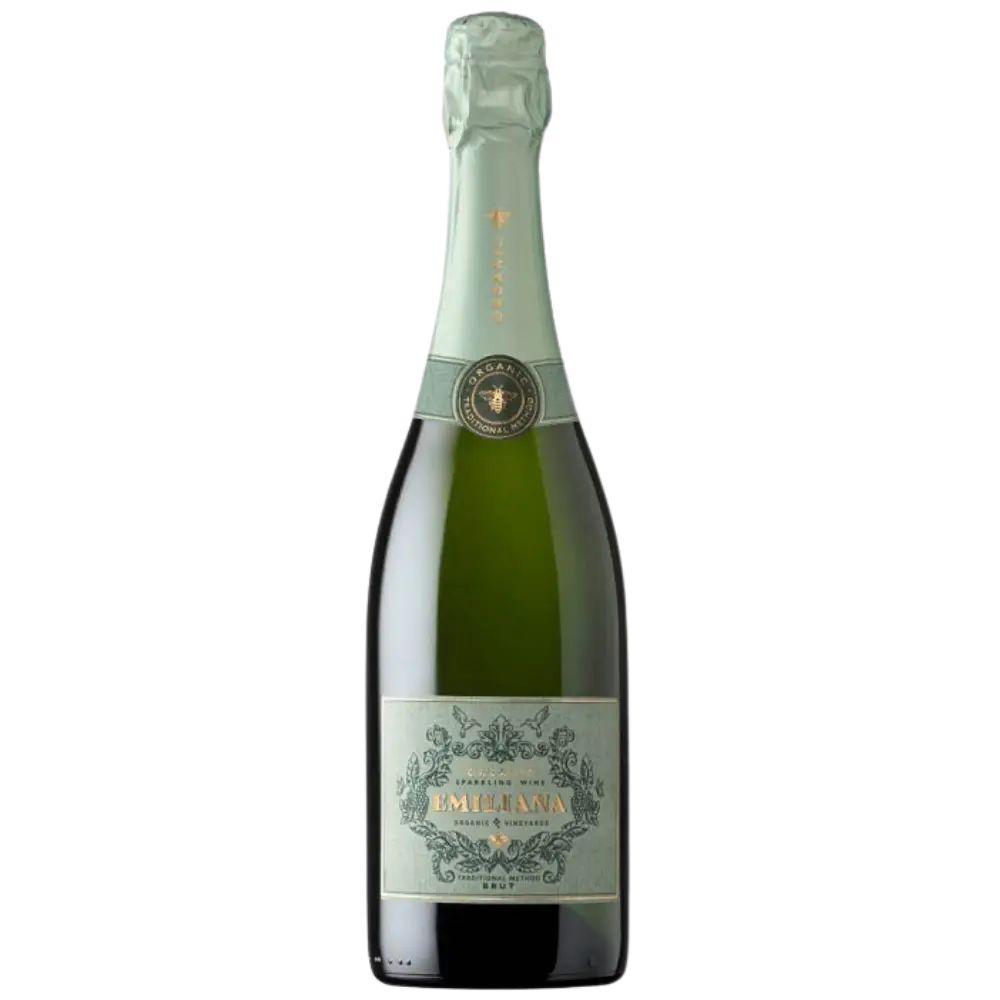 Buy Emiliana Traditional Method Sparkling 750mL, green glass bottle with ornate label