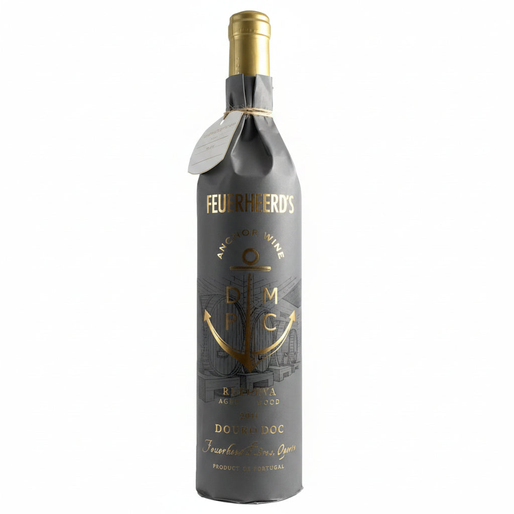 Bottle of Feuerheerd's Reserva Port Finish, featuring a dark, rich port wine with a detailed label and classic packaging.