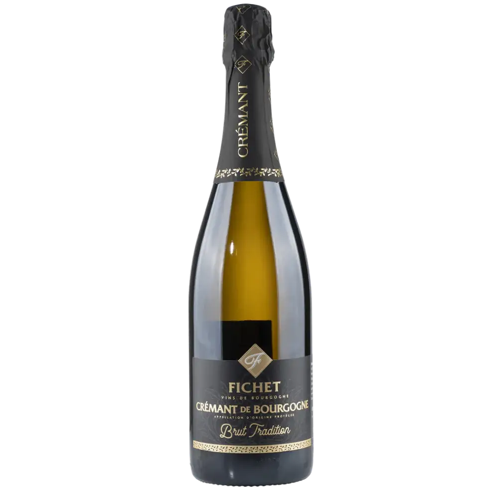 Buy Fichet Cremant De Bourgogne Blanc 750mL sparkling wine bottle.