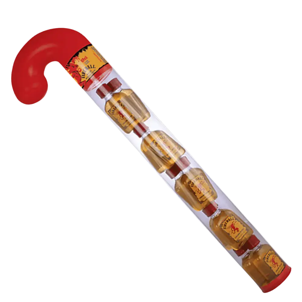 buy Fireball Candy Cane 500mL, festive liquor gift set with mini bottles in a candy cane tube