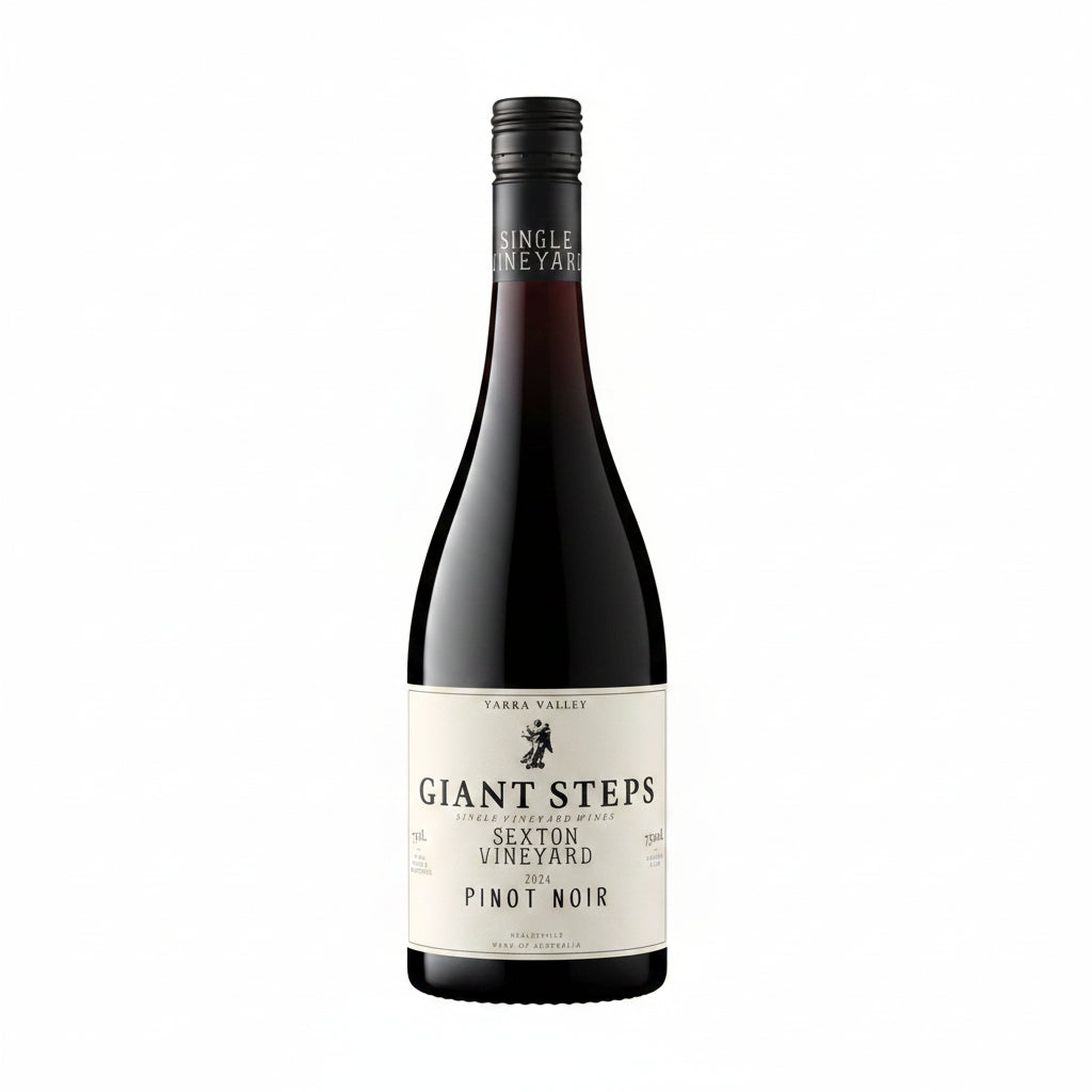 Giant Steps Pinot Noir Sexton 750mL wine bottle with a dark glass and elegant label, standing upright.