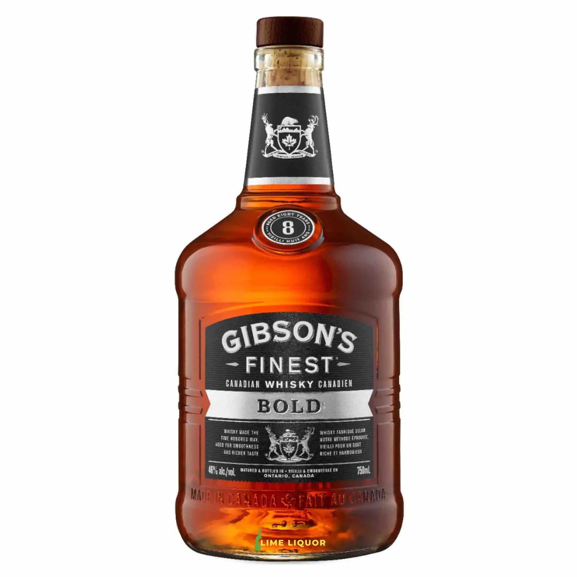 Buy Gibson's Finest Bold 8 Year Old Canadian whisky 750ml bottle
