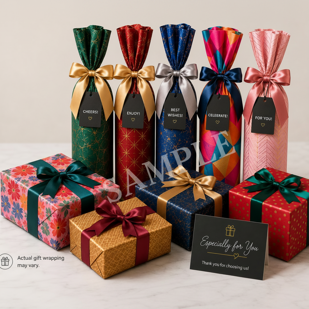 Bottle Gift Wrapping & Gift Note – 1×750mL